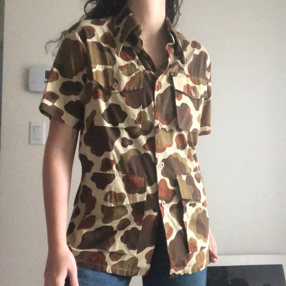 Vintage camo shortsleeve button down